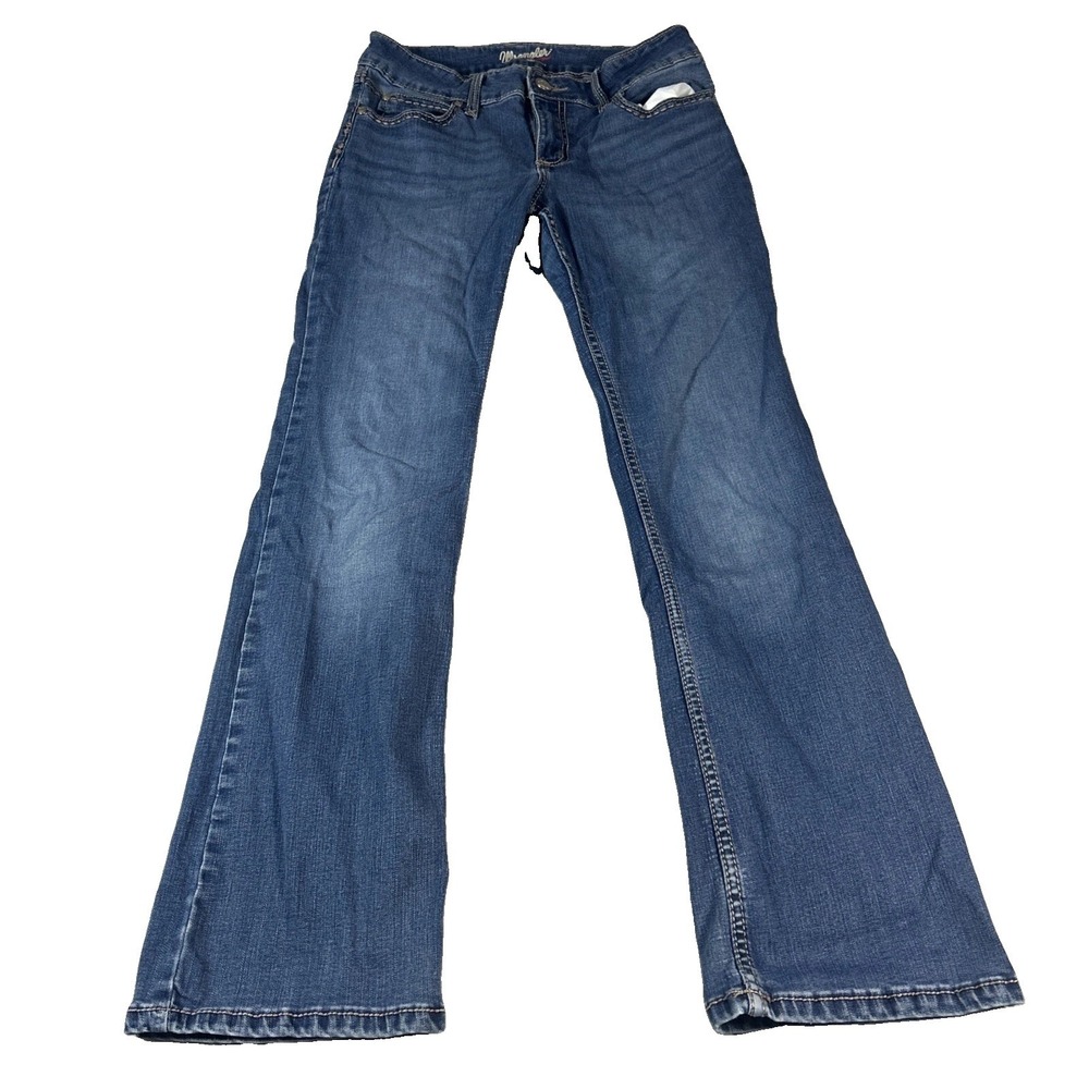Wrangler Retro Mae Women Blue Mid-Rise Bootcut Jeans Stretch Denim Size 30x31